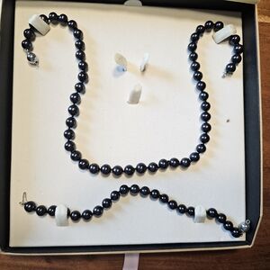 Elegant Black Pearl Jewelry Set